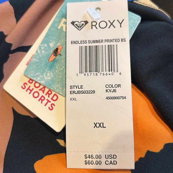 NWT Roxy Endless Summer Floral Printed Board Shorts Swim Women’s XXL Bikini Surf - Picture 9 of 9